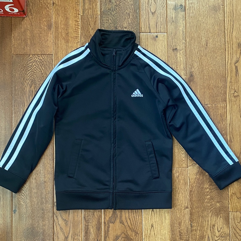 Adidas Kids Black and White Jacket Boys Size 6
